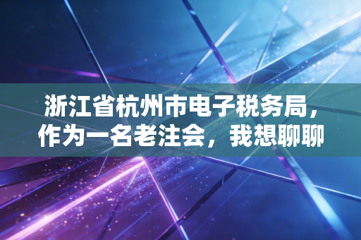 浙江省杭州市电子税务局，作为一名老注会，我想聊聊这背后的效率与隐忧