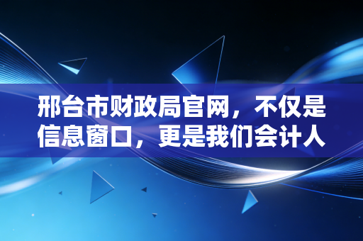 邢台市财政局官网，不仅是信息窗口，更是我们会计人的藏宝图