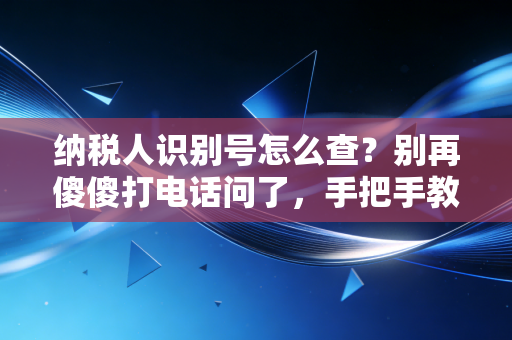 纳税人识别号怎么查？别再傻傻打电话问了，手把手教你搞定