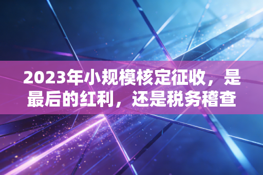 2023年小规模核定征收，是最后的红利，还是税务稽查的深水区？