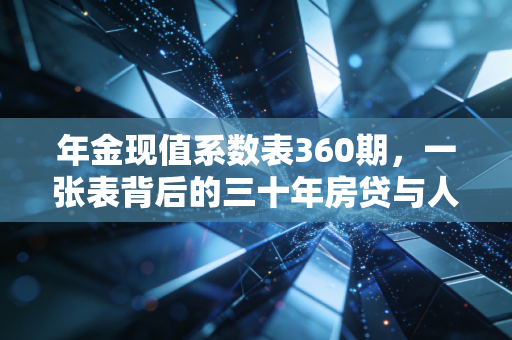 年金现值系数表360期,一张表背后的三十年房贷与人生博弈