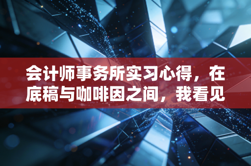 会计师事务所实习心得，在底稿与咖啡因之间，我看见了商业的骨架