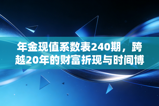 年金现值系数表240期，跨越20年的财富折现与时间博弈