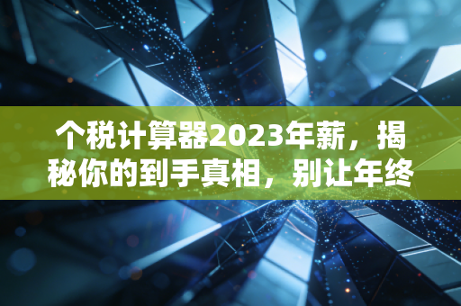 个税计算器2023年薪，揭秘你的到手真相，别让年终奖发了个寂寞