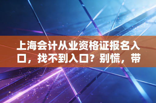 上海会计从业资格证报名入口,找不到入口?别慌,带你揭开会计行业准入的真相与未来
