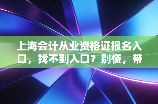 上海会计从业资格证报名入口，找不到入口？别慌，带你揭开会计行业准入的真相与未来