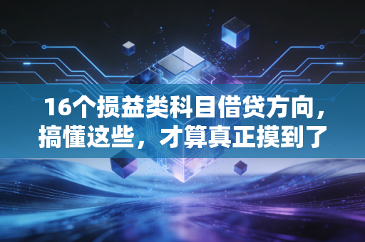 16个损益类科目借贷方向，搞懂这些，才算真正摸到了会计的灵魂