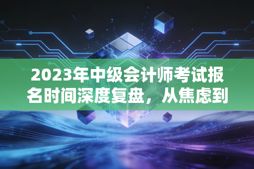 2023年中级会计师考试报名时间深度复盘，从焦虑到上岸，我们经历了什么？