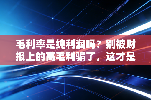 毛利率是纯利润吗？别被财报上的高毛利骗了，这才是赚钱的真相