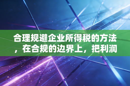 合理规避企业所得税的方法，在合规的边界上，把利润留在企业里