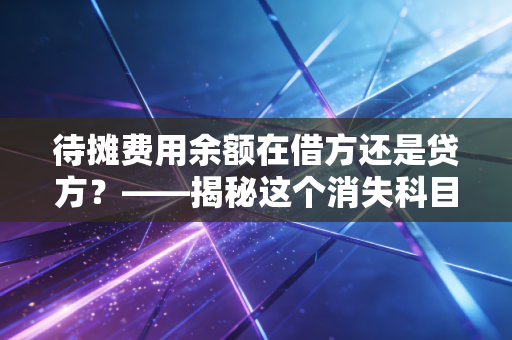 待摊费用余额在借方还是贷方？——揭秘这个消失科目的前世今生与实务迷思