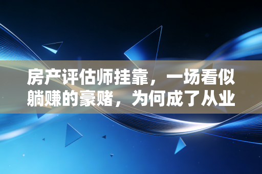 房产评估师挂靠,一场看似躺赚的豪赌,为何成了从业者的噩梦?