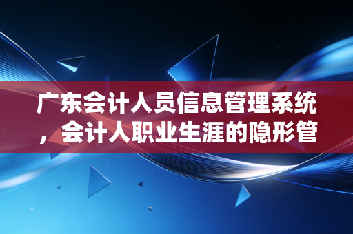 广东会计人员信息管理系统，会计人职业生涯的隐形管家，那些你必须知道的门道