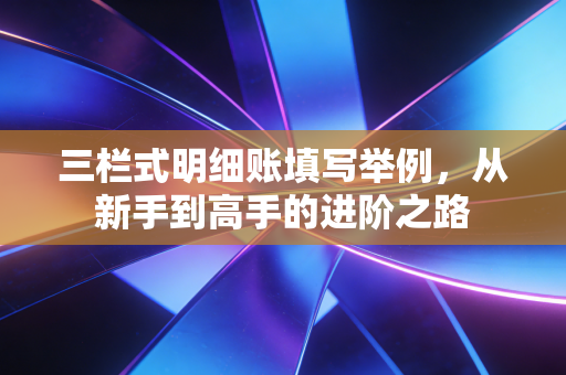三栏式明细账填写举例,从新手到高手的进阶之路