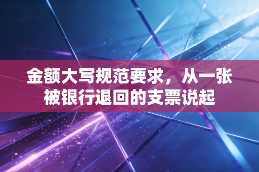 金额大写规范要求，从一张被银行退回的支票说起