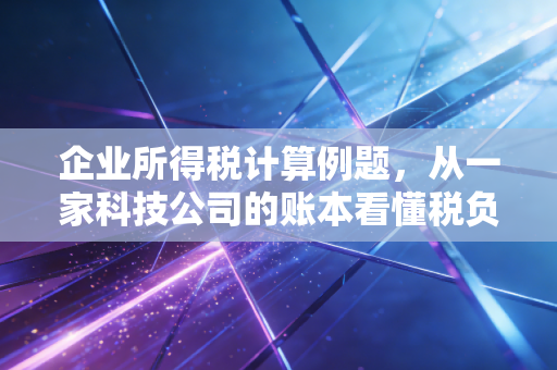 企业所得税计算例题，从一家科技公司的账本看懂税负的艺术