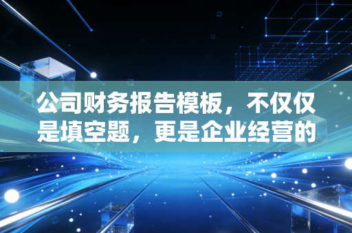 公司财务报告模板，不仅仅是填空题，更是企业经营的体检单