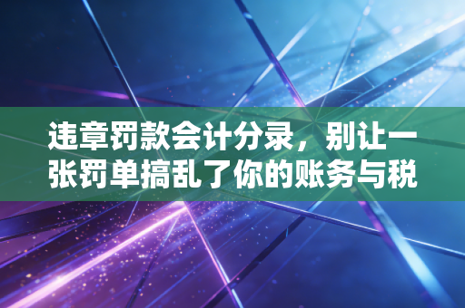 违章罚款会计分录,别让一张罚单搞乱了你的账务与税务