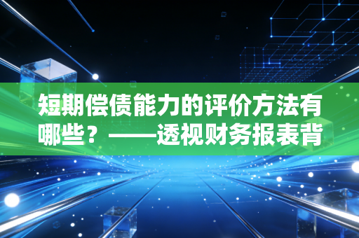 短期偿债能力的评价方法有哪些？——透视财务报表背后的企业生死时速