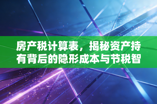 房产税计算表，揭秘资产持有背后的隐形成本与节税智慧