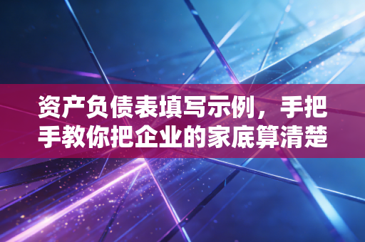 资产负债表填写示例，手把手教你把企业的家底算清楚