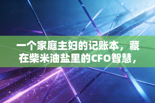 一个家庭主妇的记账本，藏在柴米油盐里的CFO智慧，比报表更懂人性