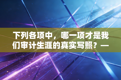 下列各项中，哪一项才是我们审计生涯的真实写照？——从CPA考试的多选题迷局到实务工作的灵魂拷问