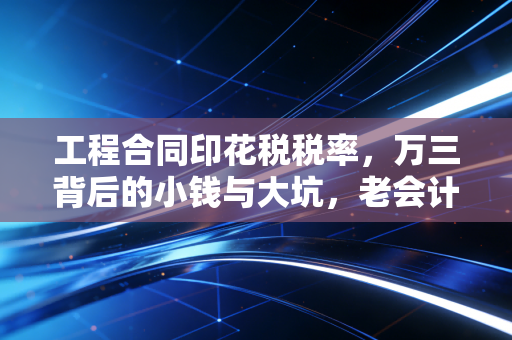 工程合同印花税税率,万三背后的小钱与大坑,老会计的肺腑之言