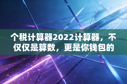 个税计算器2022计算器,不仅仅是算数,更是你钱包的守护者
