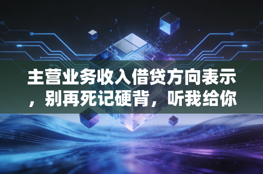 主营业务收入借贷方向表示，别再死记硬背，听我给你讲透这背后的商业逻辑