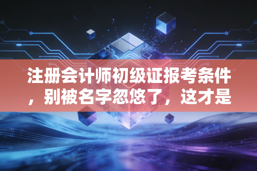 注册会计师初级证报考条件，别被名字忽悠了，这才是你真正需要的入门指南