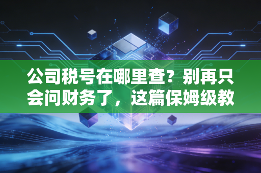 公司税号在哪里查？别再只会问财务了，这篇保姆级教程请收好