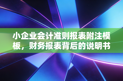 小企业会计准则报表附注模板，财务报表背后的说明书，教你如何写出有灵魂的附注