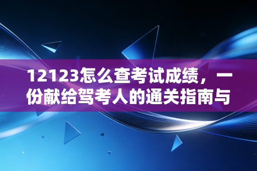 12123怎么查考试成绩,一份献给驾考人的通关指南与心理按摩