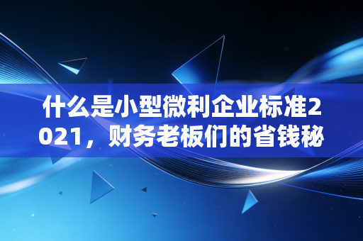 什么是小型微利企业标准2021，财务老板们的省钱秘籍与避坑指南