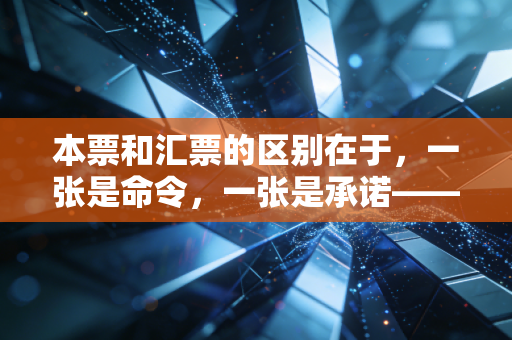 本票和汇票的区别在于,一张是命令,一张是承诺——深度解析票据背后的金融逻辑
