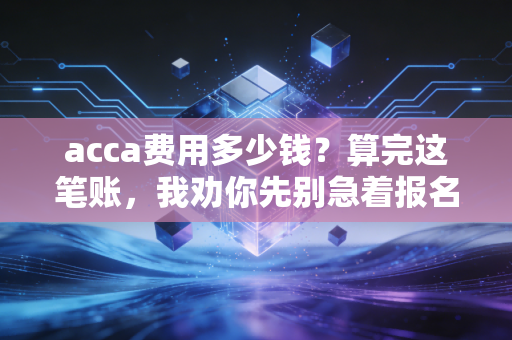 acca费用多少钱？算完这笔账，我劝你先别急着报名，看完这篇深度分析再做决定