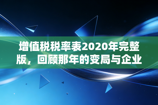 增值税税率表2020年完整版,回顾那年的变局与企业的生存法则