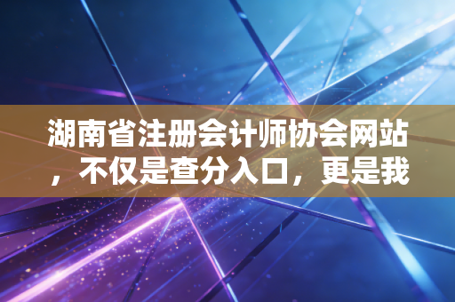 湖南省注册会计师协会网站，不仅是查分入口，更是我们湖南CPA人的数字根据地