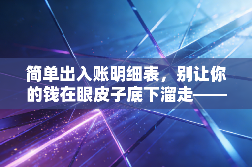 简单出入账明细表,别让你的钱在眼皮子底下溜走——一个注会眼里的流水账智慧