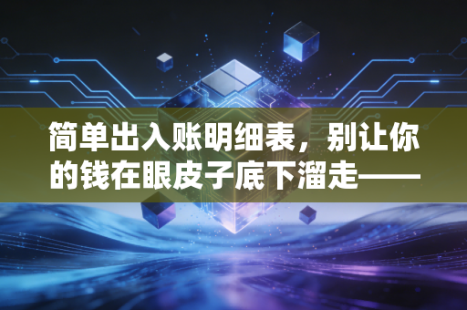 简单出入账明细表,别让你的钱在眼皮子底下溜走——一个注会眼里的流水账智慧