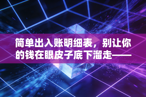 简单出入账明细表，别让你的钱在眼皮子底下溜走——一个注会眼里的流水账智慧