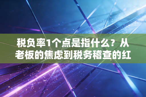 税负率1个点是指什么？从老板的焦虑到税务稽查的红线全解析