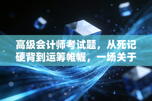 高级会计师考试题，从死记硬背到运筹帷幄，一场关于管理智慧的终极博弈