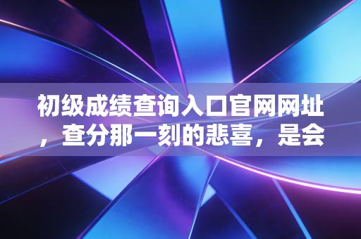 初级成绩查询入口官网网址，查分那一刻的悲喜，是会计人职业生涯的起点