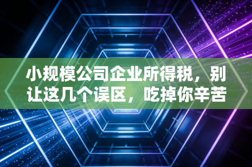 小规模公司企业所得税，别让这几个误区，吃掉你辛苦赚的利润