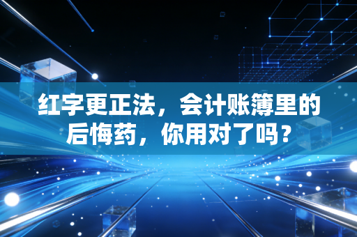 红字更正法，会计账簿里的后悔药，你用对了吗？