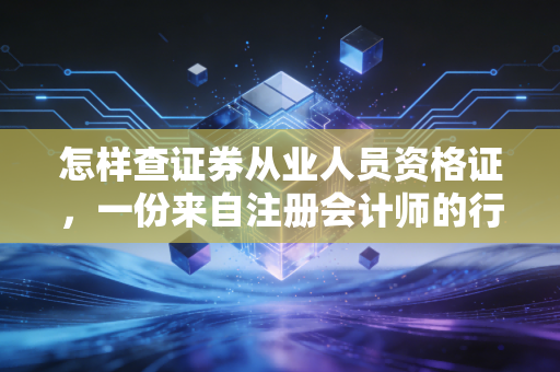 怎样查证券从业人员资格证，一份来自注册会计师的行业避坑指南