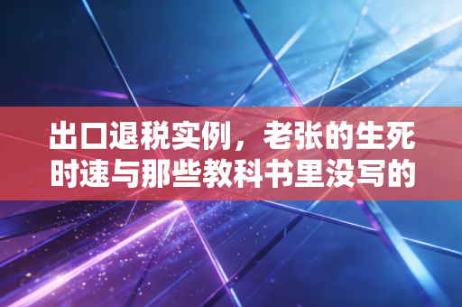 出口退税实例,老张的生死时速与那些教科书里没写的退税潜规则