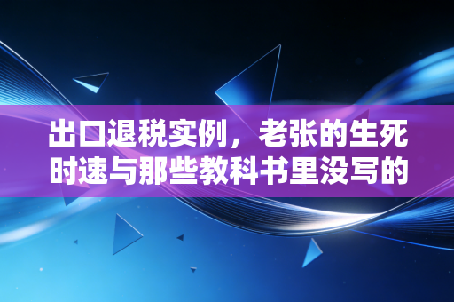 出口退税实例,老张的生死时速与那些教科书里没写的退税潜规则